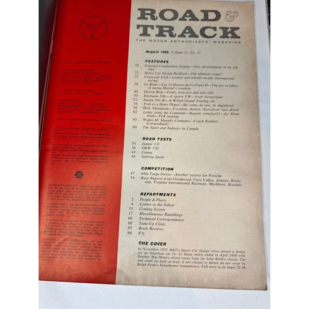 Vintage Road & Track Magazine Lot 1959-1960 Alfa Romeo Jaguar Lotus 4 Issues